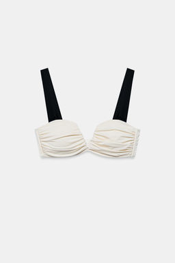 TOP BIKINI PLIEGUES CONTRASTE / Crudo - Zara фото 7