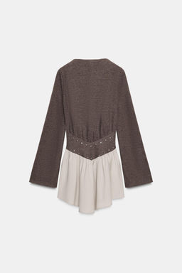 CONTRAST DRESS WITH STUDS - Zara фото 4