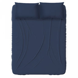 Простыня 1,5 спальная на резинке "Темный деним" 120х200см, свесы 27см, поплин 115г/м2, хлопок 100%, упаковка "эконом" ПВХ 28х41см, "Домашняя мода" (Россия)