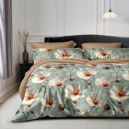 Постельное белье поплин люкс - Первоцвет 1.5 сп. (нав.50х70)