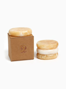 Камни для СПА 6×8 желтоватый мрамор, 4 шт.