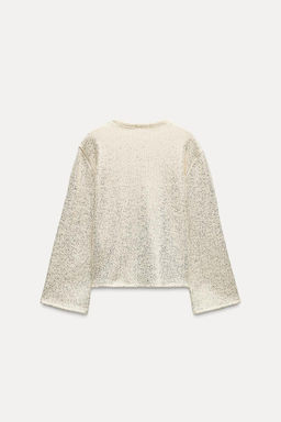 METALLIC THREAD RUSTIC SWEATER - Zara фото 6