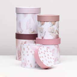 Набор шляпных коробок 5 в1 Легкость, 20 х 20 - 15 х 15 см - Simaland фото 2