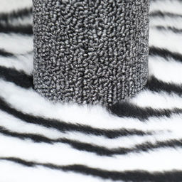 Домик для кошек с когтеточкой, квадратный, 3х-этажный, 35 х 45 х 75см, ковролин, зебра - Пижон фото 5