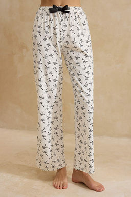 Beyaz %100 Pamuklu Kurdele Desenli Biyeli Orme Pijama Tak?m? THMSS26PT00026 - Trendyolmilla фото 3