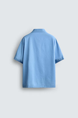 CAMISETA TEXTOS ESTAMPADOS MEZCLA LINO / Azul?n - Zara фото 8