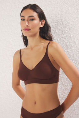 TRENDYOLMILLA Siyah-Ten 2li Paket Seamless/Dikissiz Balensiz Kaps?z Bustiyer Orme Sutyen THMSS25SU00014  фото 5