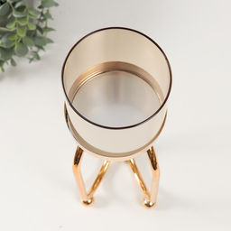 Подсвечник металл «Тициния», золото, d=4.5 см, 11×11×40 см