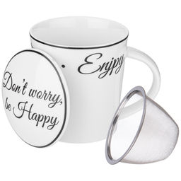 КРУЖКА ЗАВАРОЧНАЯ LEFARD BON APPETIT С МЕТАЛЛ. СИТОМ И ФАРФОР. КРЫШКОЙ 320 МЛ  фото 4