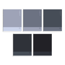 Тетрадь, 48 л, клетка, арт. 70935/ 5 ОТТЕНКИ СЕРОГО /А5+, мягкий переплёт (2 скобы), обложка - выбор