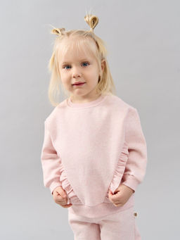 Свитшот с рюшей Клубничный коктейль утепленный 0+