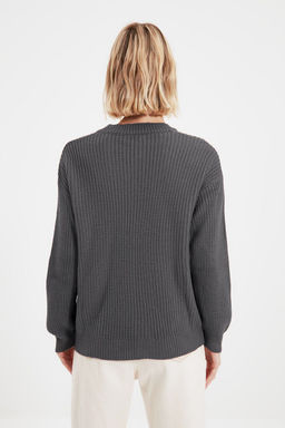 Bordo Ajurlu/Delikli V Yaka Triko Kazak TWOAW21KZ0690 - Trendyolmilla фото 19