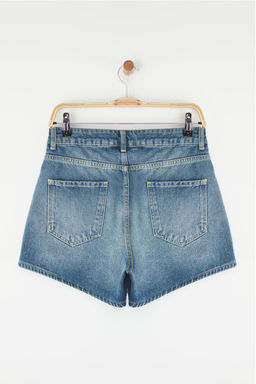 TRENDYOLMILLA Mavi Yuksek Bel Mini Denim Sort TWOSS25SR00178  фото 10