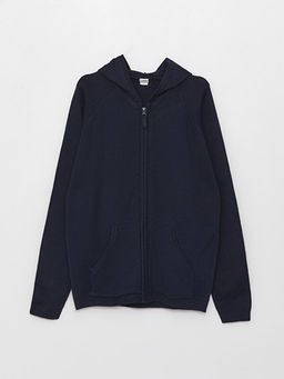 Kap??onlu Basic Uzun Kollu K?z ?ocuk Triko H?rka