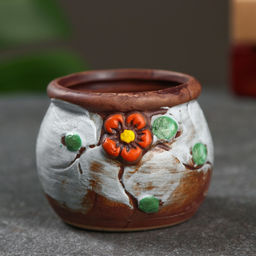 Цена за 2 шт. Горшок "Бочонок" 5х5х5см МИКС