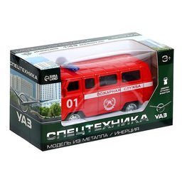 Машина металлическая УАЗ 3962. Пожарная служба, инерция, 1:43 - Автоград фото 5