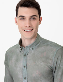 Haki Slim Fit Uzun Kollu G_mlek - Pierre cardin фото 2