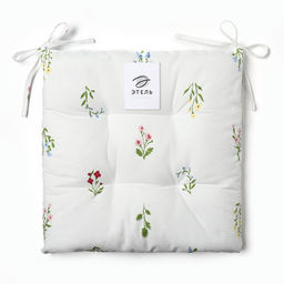 Подушка на стул Этель. Цветочек, 42?42?7 см, белая