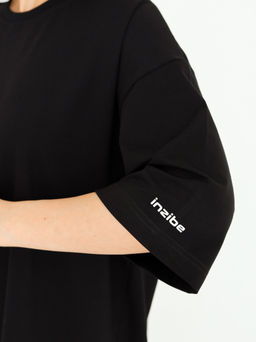 Футболка овер unisex, черная - Inzibe фото 4