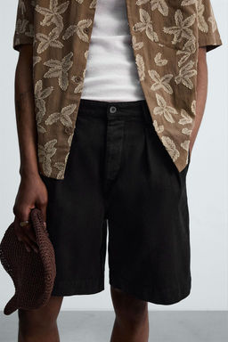 RELAXED FIT BERMUDA SHORTS WITH PLEATS - Zara фото 14