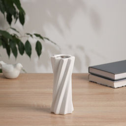 Ваза «Тьяго», виток, d=4.5 см, 16×7 см, керамика, белая