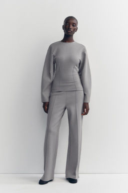 FITTED INTERLOCK SWEATSHIRT - Zara фото 12