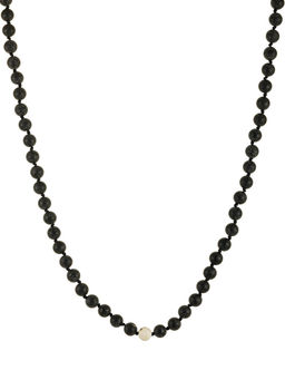 Стильные короткие бусы-чокер из чёрного янтаря Куба