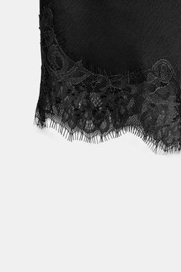 ZW COLLECTION SATIN LACE SKIRT - Zara фото 7