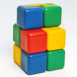 Кубики детские, пластиковые, цветные, 10 штук, 12×12 см