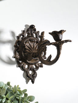 Подсвечник настенный чугун на 1 свечу "Цветок герцога" 18х12,1х16,3 см