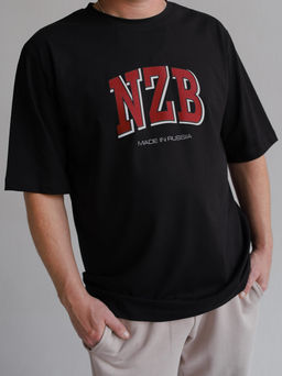 Футболка овер NZB unisex, черная - Inzibe фото 2