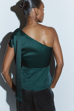 Top de un hombro con lazo decorativo - H&m фото 5
