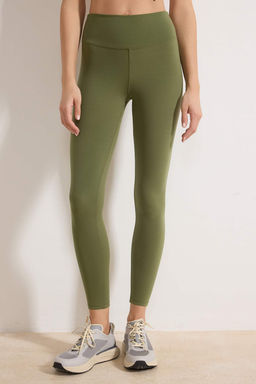 Ac?k Haki Soft F?rcal? Kumas Reflektor Bask? Detayl? Tam Boy Orme Spor Tayt THMAW25TY00020