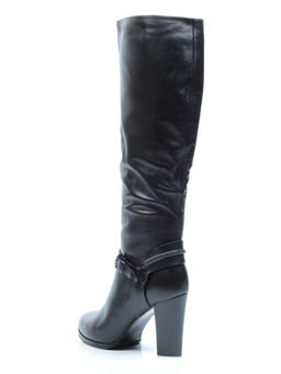 F130-020M BLACK Сапоги зимние женские (натуральная кожа, натуральный мех (полностью))