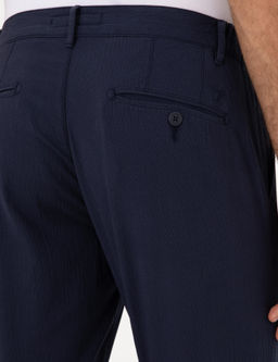 Koyu Lacivert Slim Fit Gofreli Beli Ba_c_kl_ Spor Pantolon