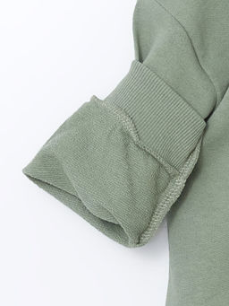 Bisiklet Yaka Bask?l? Erkek Bebek Sweatshirt 2li