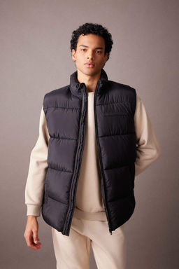 Надувной жилет Slim Fit с высоким воротником Надувной жилет - Defacto фото 3