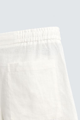 BERMUDA RELAXED FIT 100% LINO / Blanco - Zara фото 9