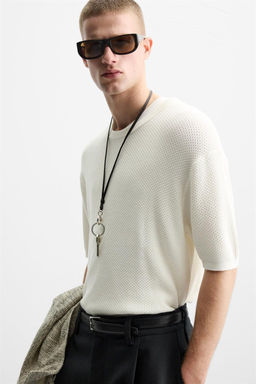 TEXTURED KNIT T-SHIRT - Zara фото 6