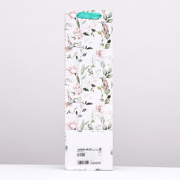 Пакет под бутылку Цветочное сочетание, белый 12 x 40 x 10 см - Simaland фото 2