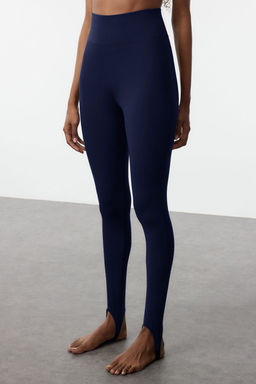TRENDYOLMILLA Siyah F?rcal? Soft Kumas Fuzo Tam Boy Yoga Orme Spor Tayt THMAW25TY00009