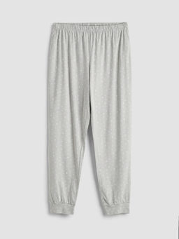 Bisiklet Yaka Bask?l? Kad?n Pijama Tak?m?