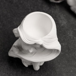 Декоративное кашпо для цветов Девушка с длинными волосами, 6?8?9 см, гипс, белое - Хорошие сувениры фото 5