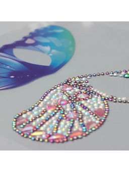 Наклейка - стразы на лицо Пара крыльев розовой бабочки, 16?17 см