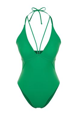 Yesil V Yaka Biyeli Normal Paca Mayo TBESS23MA00326