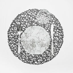 Набор салфеток сервировочных на стол Доляна Паутинка, d=38 см, 4 шт, цвет чёрный  фото 8