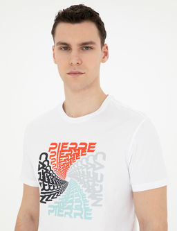 Beyaz Slim Fit %100 Pamuk Bisiklet Yaka Ti__rt