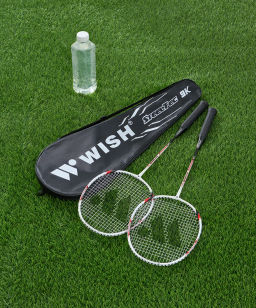 Набор для бадминтона Wish Steeltec 9 (2 ракетки), белый/красный  фото 11