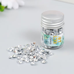 Цена за 2 шт. Декор для творчества в бутылочке Стразы. Прозрачный набор 250 шт d=0,6 см 4х3х3 см