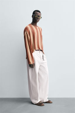 STRIPED FLOWING T-SHIRT - Zara фото 6